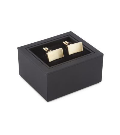 Gold Rectangle Design Cufflinks