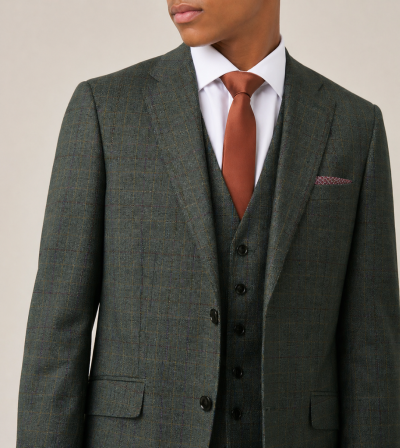 Wesley Tailored Suit Green Check