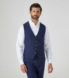 Jude Suit Waistcoat Navy Blue Herringbone