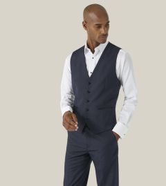 Cuba Dinner Suit Waistcoat Navy Blue Geo