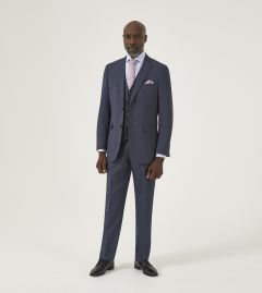 Harcourt Tailored Suit Blue Tweed Effect
