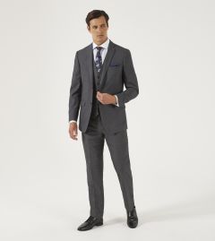 Harcourt Tailored Suit Grey Tweed Effect