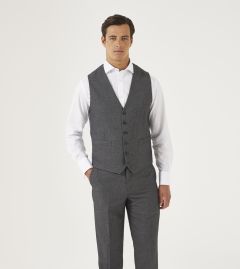 Harcourt SB Waistcoat Grey Tweed Effect