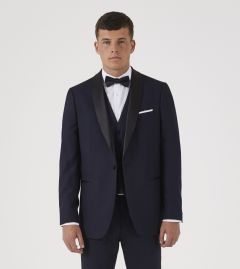 Newman Dinner Suit Tailored Jacket Navy Blue Check