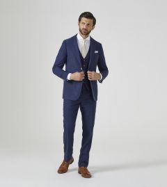 Jude Tailored Suit Navy Tweed Herringbone