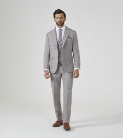 Jude Tailored Suit Stone Tweed Herringbone