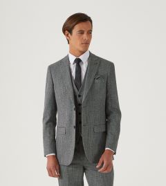 Barlow Tailored Suit Jacket Grey Puppytooth