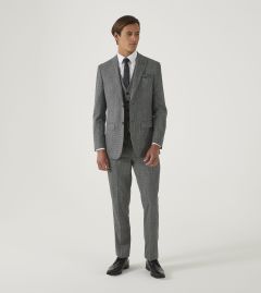 Barlow Tailored Suit Grey Puppytooth