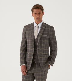 Ackley Suit Tailored Jacket Brown / Fawn Check