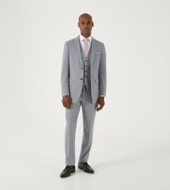 Jodrell Tailored Suit Silver Marl Tweed Effect