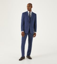 Elton Lyfcycle Tailored Suit Navy Check