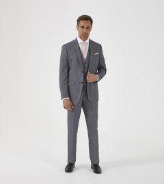 Harcourt Tailored Suit Silver Tweed Effect