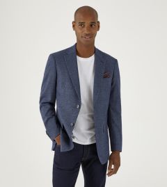 Cole Textured Tailored Jacket Navy Blue