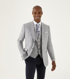Grayson Linen Blend Jacket / Waistcoat Outfit Light Grey Check