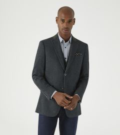 Newsam Tailored Jacket Blue Tweed Effect
