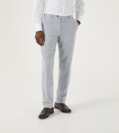 Tuscany Linen Blend Suit Tapered Trouser Silver