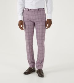 Alberto Suit Tapered Trouser Berry Check
