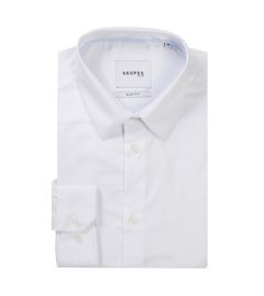 Cotton Rich Formal Shirt Slim White Pin Dot