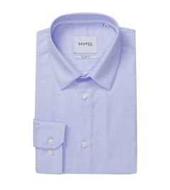 Cotton Rich Formal Shirt Slim Blue Pin Dot