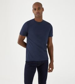 Joe Crew Neck Cotton T-Shirt Tailored Navy Blue