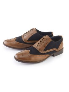 Tan / Navy Blue Brogue Shoe