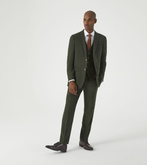 Olive green tweed suit clearance