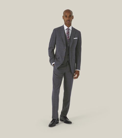 Jacob Tailored Suit Jacket Grey Check