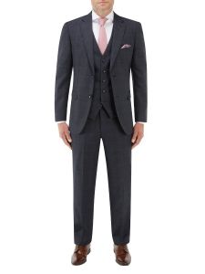 Momoa Suit Navy Check