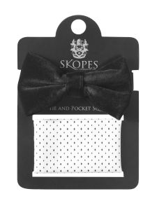 Bow Tie And Pocket Square Black Velvet