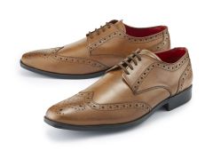 Tan Lace-Up Brogue Shoes