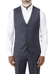 Irvine Suit Waistcoat Navy Check