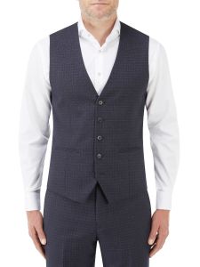 Mac Suit Waistcoat Navy / Grey Check