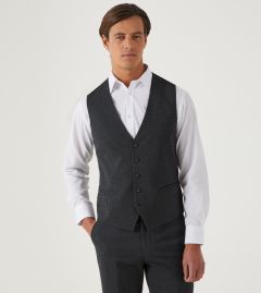 Truman Suit Waistcoat Micro Dot Charcoal / Black