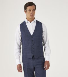 Anello Suit SB Waistcoat Blue Check