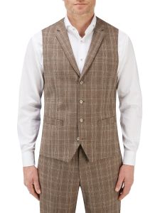 Prado Suit Waistcoat Brown POW Check