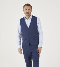 Tuscany Linen Blend Suit Waistcoat Navy