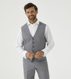Wyse Suit Waistcoat Grey Micro Check