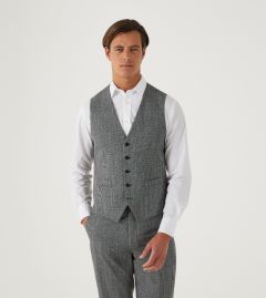 Barlow Suit Waistcoat Grey Puppytooth