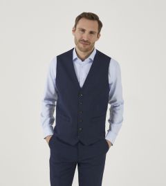 Fallon Textured Suit Waistcoat Navy