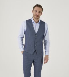 Watson Suit Waistcoat Blue Birdseye