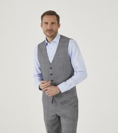 Buxton Suit Waistcoat Light Grey Check