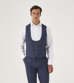 Anello Suit DB Waistcoat Blue Check