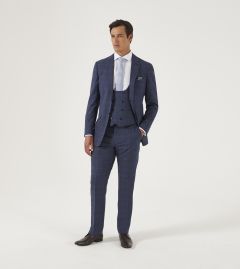 Anello Slim Suit Blue Check
