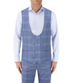 Garvey Suit DB Waistcoat Light Blue Check
