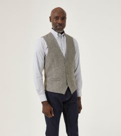Ruthin Waistcoat Stone Tweed