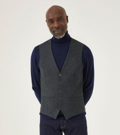 Ruthin Waistcoat Teal Tweed