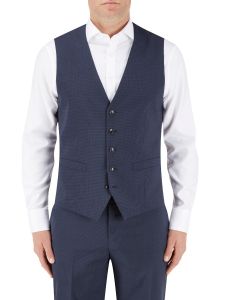 Persico Suit Waistcoat Navy Micro Check