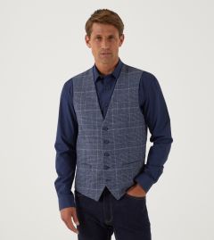 Winster Waistcoat Blue Glen Check