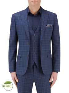 Angus Suit Slim Jacket Blue Check