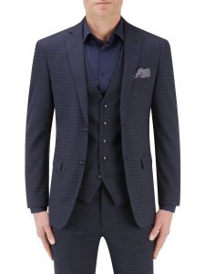 Dacre Suit Slim Jacket Navy / Wine Check